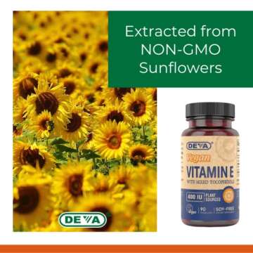 DEVA Vegan Vitamin E 400IU Natural Antioxidant Supplement