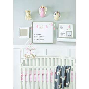 Mud Pie Nursery Baby Crib Mobile, Unicorn, Pink, One Size