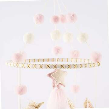 Mud Pie Nursery Baby Crib Mobile, Unicorn, Pink, One Size