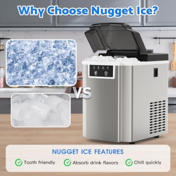 Countertop Ice Maker with Quick Nugget Ice Production