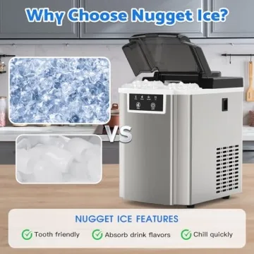 Countertop Ice Maker with Quick Nugget Ice Production