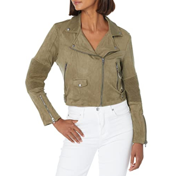 BLANKNYC Women's Faux Suede Moto Jacket - Olive - Medium US (76X-5561QQ)