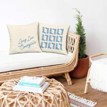 okaxscm Long Live Cowgirls Western Pillow Covers 18x18 Set of 2, Coastal Cowgirl Room Decor, Cowgirl Bedroom Decor, Western Room Decor for Teen Girls, Cowgirl Stuff, Western Gifts for Women