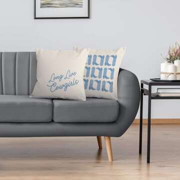 okaxscm Long Live Cowgirls Western Pillow Covers 18x18 Set of 2, Coastal Cowgirl Room Decor, Cowgirl Bedroom Decor, Western Room Decor for Teen Girls, Cowgirl Stuff, Western Gifts for Women