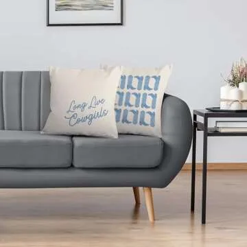 okaxscm Long Live Cowgirls Western Pillow Covers 18x18 Set of 2, Coastal Cowgirl Room Decor, Cowgirl Bedroom Decor, Western Room Decor for Teen Girls, Cowgirl Stuff, Western Gifts for Women