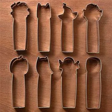 KENIAO Halloween Coffee Stick Cookie Cutter Set, 8 Pcs, Stainless Steel