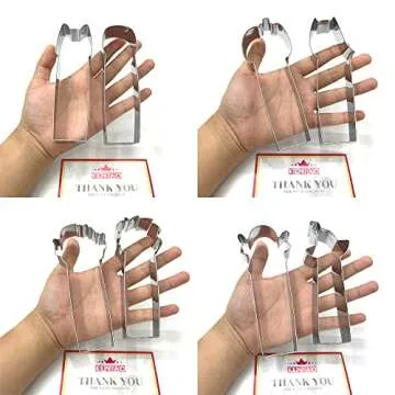 KENIAO Halloween Coffee Stick Cookie Cutter Set, 8 Pcs, Stainless Steel