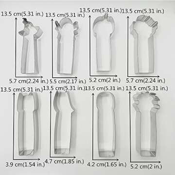 KENIAO Halloween Coffee Stick Cookie Cutter Set, 8 Pcs, Stainless Steel