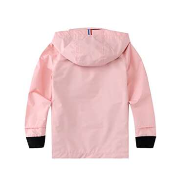 Hiheart Girls&Boys Waterproof Hooded Jackets Cotton Lined Rain Jackets Pink 10-12