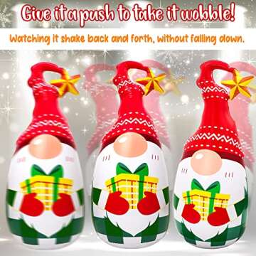 5Ft Lighted Outdoor Christmas Decorations Inflatables - Blow Up Gnome Tumbler Xmas/Winter Holiday/Happy New Year 2025 Display Indoor Party Decor Supplies