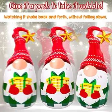 5Ft Lighted Outdoor Christmas Decorations Inflatables - Blow Up Gnome Tumbler Xmas/Winter Holiday/Happy New Year 2025 Display Indoor Party Decor Supplies