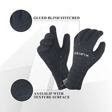 XUKER Water Gloves, 3mm & 6mm Neoprene Five Finger Warm Wetsuit Winter Gloves for Scuba Diving Snorkeling Surfing