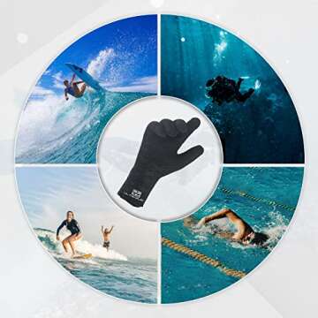 XUKER Water Gloves, 3mm & 6mm Neoprene Five Finger Warm Wetsuit Winter Gloves for Scuba Diving Snorkeling Surfing
