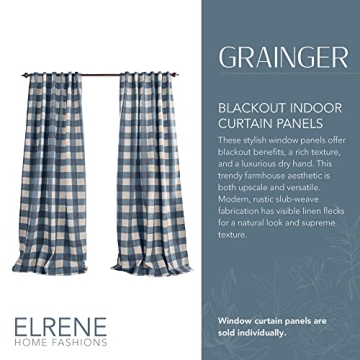 Elrene Farmhouse Buffalo-Check Blackout Curtain Panel