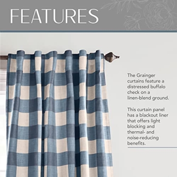Elrene Farmhouse Buffalo-Check Blackout Curtain Panel