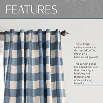 Elrene Farmhouse Buffalo-Check Blackout Curtain Panel
