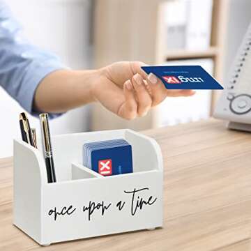 Yoto Card Holder,Wooden Yoto Card Case, Yoto Card Storage Box with Two Compartments, Wood Trading Deck Box Card Storage Box-Designed to Hold Yoto Mini Audio Cards (White, 2 compartments)