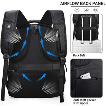 NUBILY 17 Inch Waterproof Laptop Backpack with USB Port