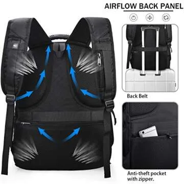 NUBILY 17 Inch Waterproof Laptop Backpack with USB Port