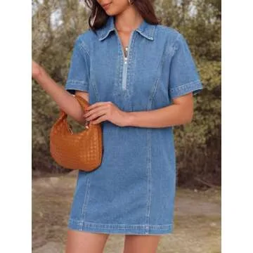 Fisoew Women's Denim Mini Dress - Stylish Summer Fashion