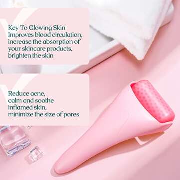Dr. Pure Ice Roller for Face Massage to Reduce Puffiness Tighten Skin, Face Icing Cold Massager Cooling Facial Eye Roller, Women Gifts Skin Care Tool