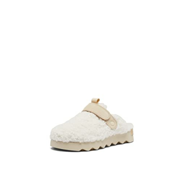 Sorel Women's Viibe Cozy Clogs - Natural Faux Shearling Slip-Ons in Bleached Ceramic