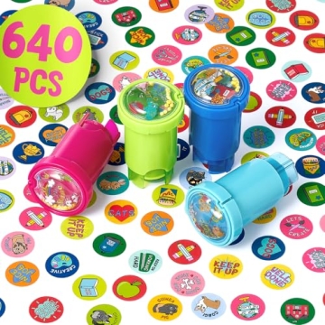 Giant Bean Sticker Stamper Set - 640 Motivational Sticker Stamps