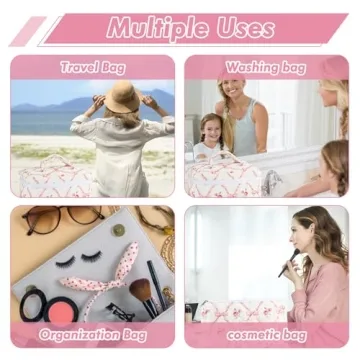 URSKYTOUS 3Pcs Quilted Makeup Bag Set for Women