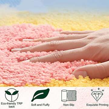 AYHOME Absorbent Cute Flower Bath Mat - Non Slip Soft Rug