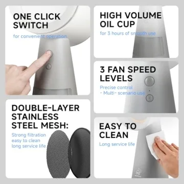 AMZCOOKTOP 2.0 Portable Range Hood Kitchen Powerful 3-Speed Suction Desktop Compact Range Hood with 2 Replace Filter Upgrade Low Noise Kitchen Exhaust Fan with Large Oil Collection Cup