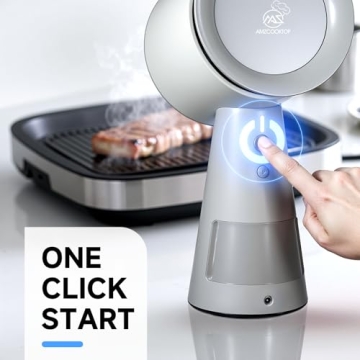 AMZCOOKTOP 2.0 Portable Range Hood Kitchen Powerful 3-Speed Suction Desktop Compact Range Hood with 2 Replace Filter Upgrade Low Noise Kitchen Exhaust Fan with Large Oil Collection Cup