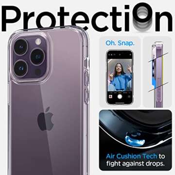 Spigen Ultra Hybrid Designed for iPhone 14 Pro Case (2022) [Anti-Yellowing], [Military-Grade Protection] - Crystal Clear
