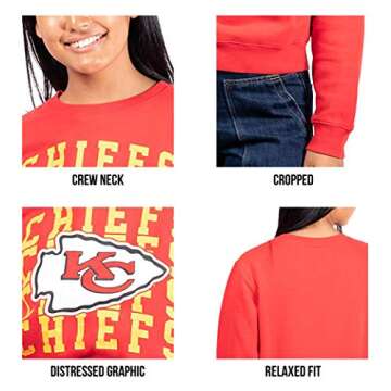 Ultra Game NFL Chiefs Women's Fleece Sweatshirt - Stylish Cozy Apparel