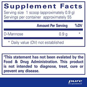 Pure Encapsulations D-Mannose Powder - Urinary Tract Support & Bladder Health - Easy Dissolve, Non-G...