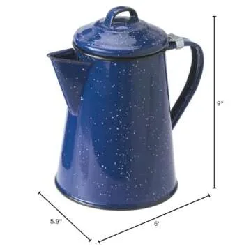 GSI Outdoors Enamel Coffee Pot to Store Hot Coffee, Tea for Camping & Farmhouse - 8 Cup