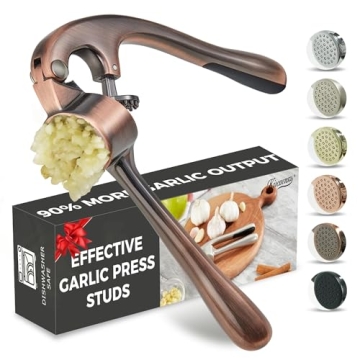 Premium Garlic Press - Effortless Mincing & Cleaning
