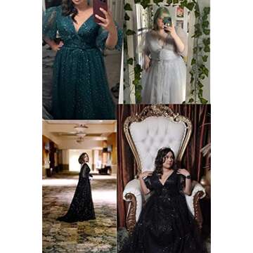 Stunning Plus Size Starry Tulle Evening Dress for Prom