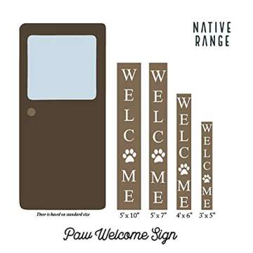 Dog Paw Welcome Sign, Front porch welcome sign, vertical welcome sign