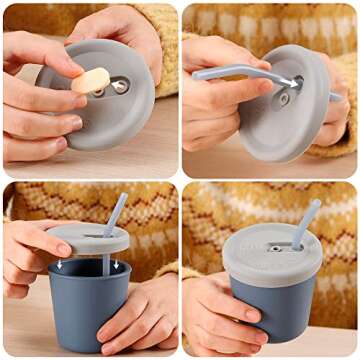 haakaa Jolly Hippo Straw Cup (Steel)