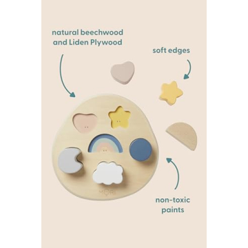 MORI Wooden Shape Sorter - Non Toxic Early Learning Toy