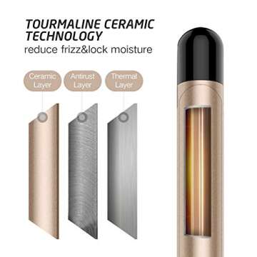 Hoson 1 1/4 Inch Curling Iron Professional Ceramic Tourmaline Coating Barrel Hair Curler, LCD Display with 9 Heat Setting(225°F to 450°F for All Hair Types, Glove Include)