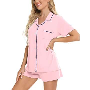 SWOMOG Women’s Button Down Pajamas Set - Soft & Stylish Sleepwear