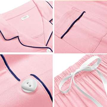 Comfortable Button Down Pajamas Set for Women