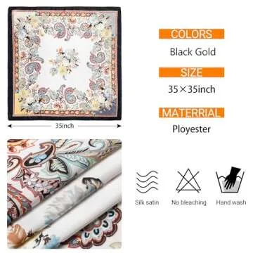 Stylish 35" Satin Large Head Scarves for Women