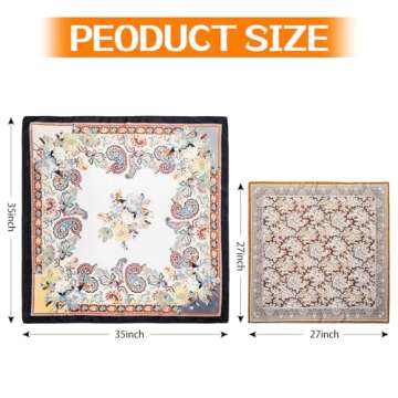 Stylish 35" Satin Large Head Scarves for Women