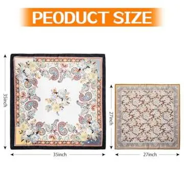 Stylish 35" Satin Large Head Scarves for Women