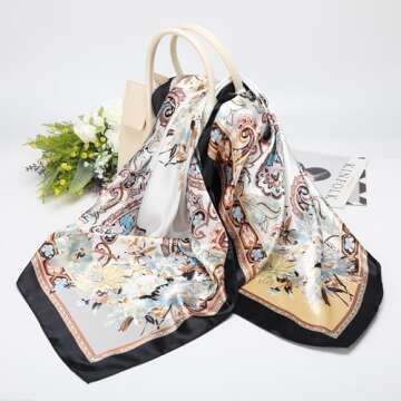 Stylish 35" Satin Large Head Scarves for Women