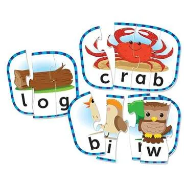 Learning Resources Spelling Puzzle Cards, Kindergarten Readniness, Self Correcting Puzzles, Ages 4+ (Multi)