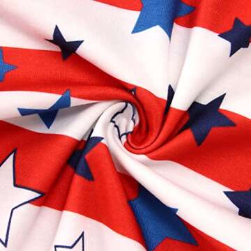 BOUTIKOME Infant Baby Boy Girl 4th of July Outfit Newborn Onesie Romper American Flag Sleeveless One Piece Bodysuit（Red,18-24M）