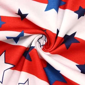 BOUTIKOME Infant Baby Boy Girl 4th of July Outfit Newborn Onesie Romper American Flag Sleeveless One Piece Bodysuit（Red,18-24M）